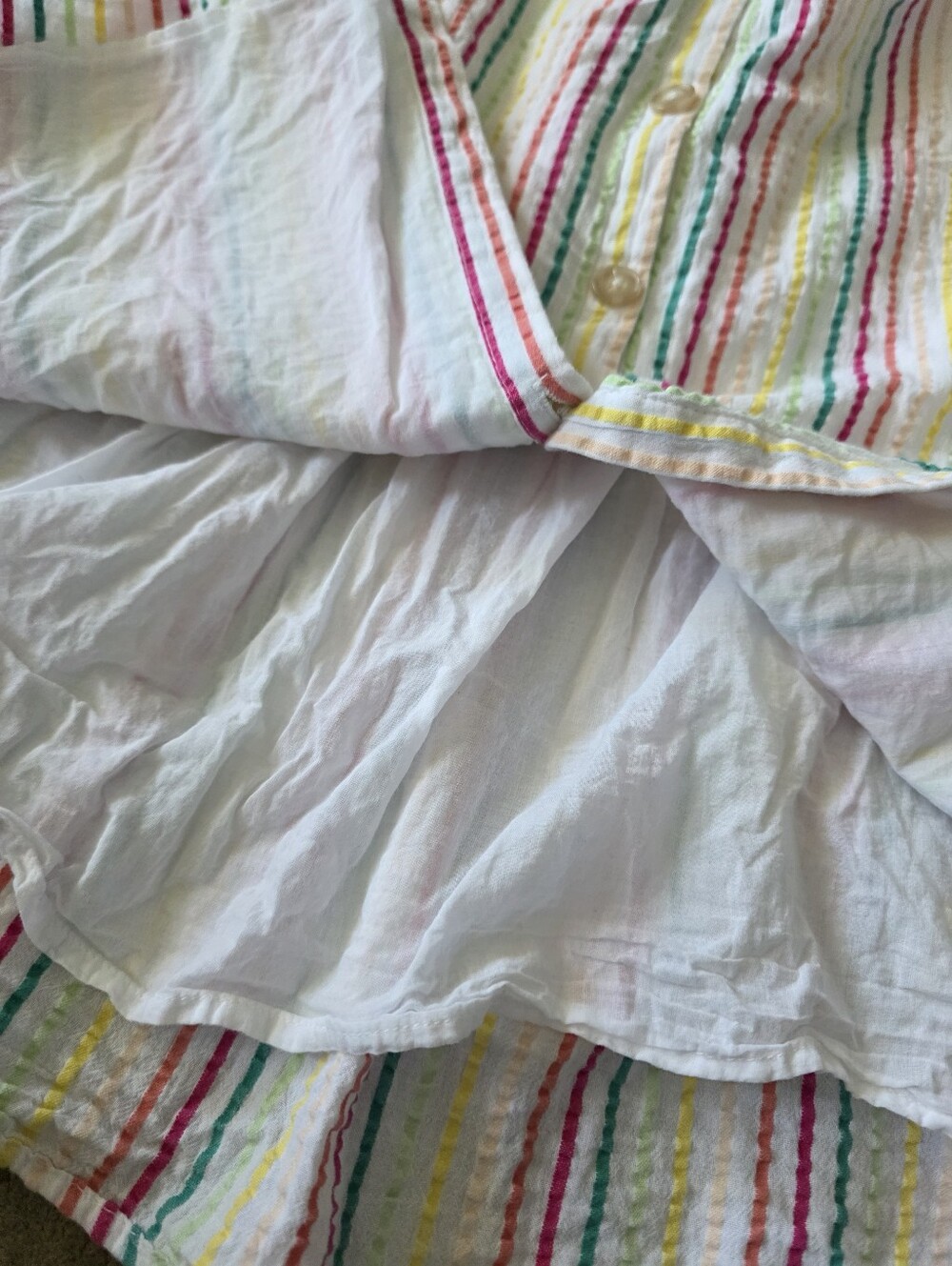 LOFT Rainbow Striped Cotton Midi Dress - Picture 6 of 9